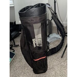 Wilson‎ Vintage Golf Bag Black White with Shoulder Strap 5 Pocket Made In USA